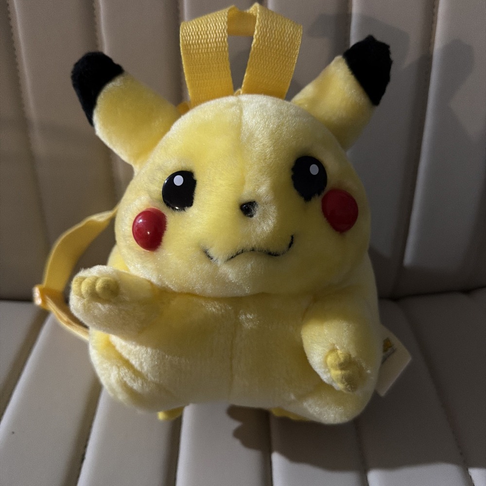 Vintage Pokemon Fat Pikachu Plush Backpack Nintendo 1990's